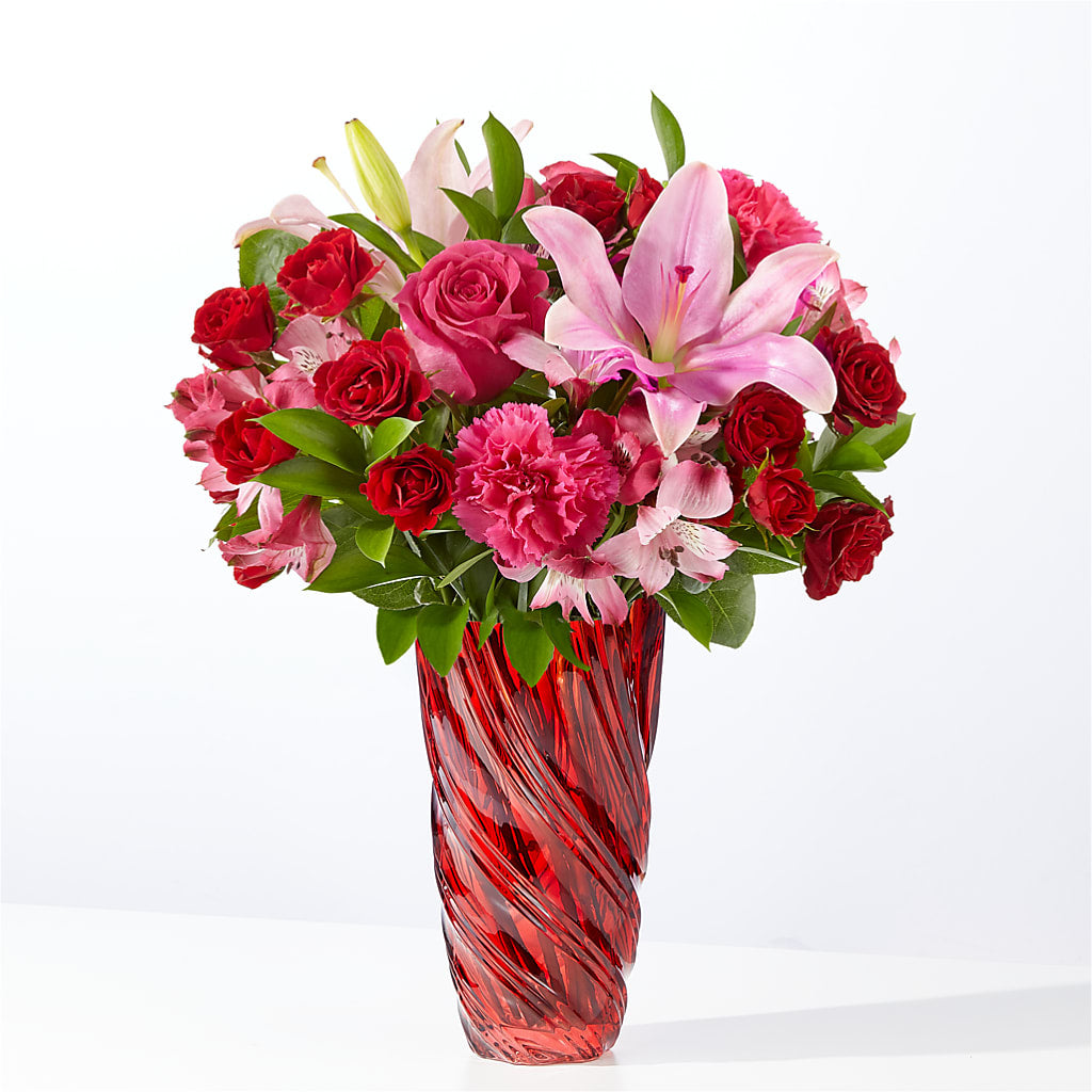 In Love Bouquet with Luxe Swirl Vase – Olson Florist, Salem OR