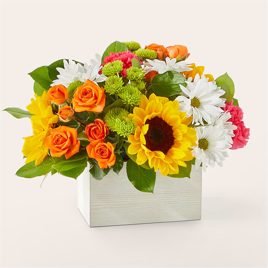 Sun-drenched Blooms Box Bouquet – Olson Florist, Salem OR