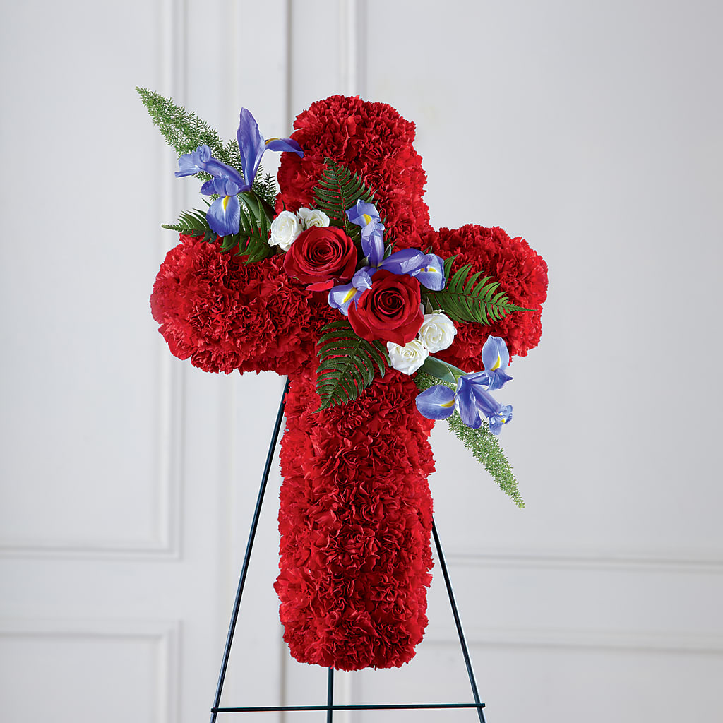 Faithful Hero Floral Cross – Olson Florist, Salem OR
