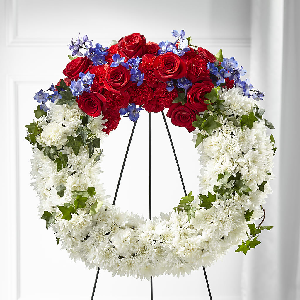 Patriotic Passion Wreath – Olson Florist, Salem OR