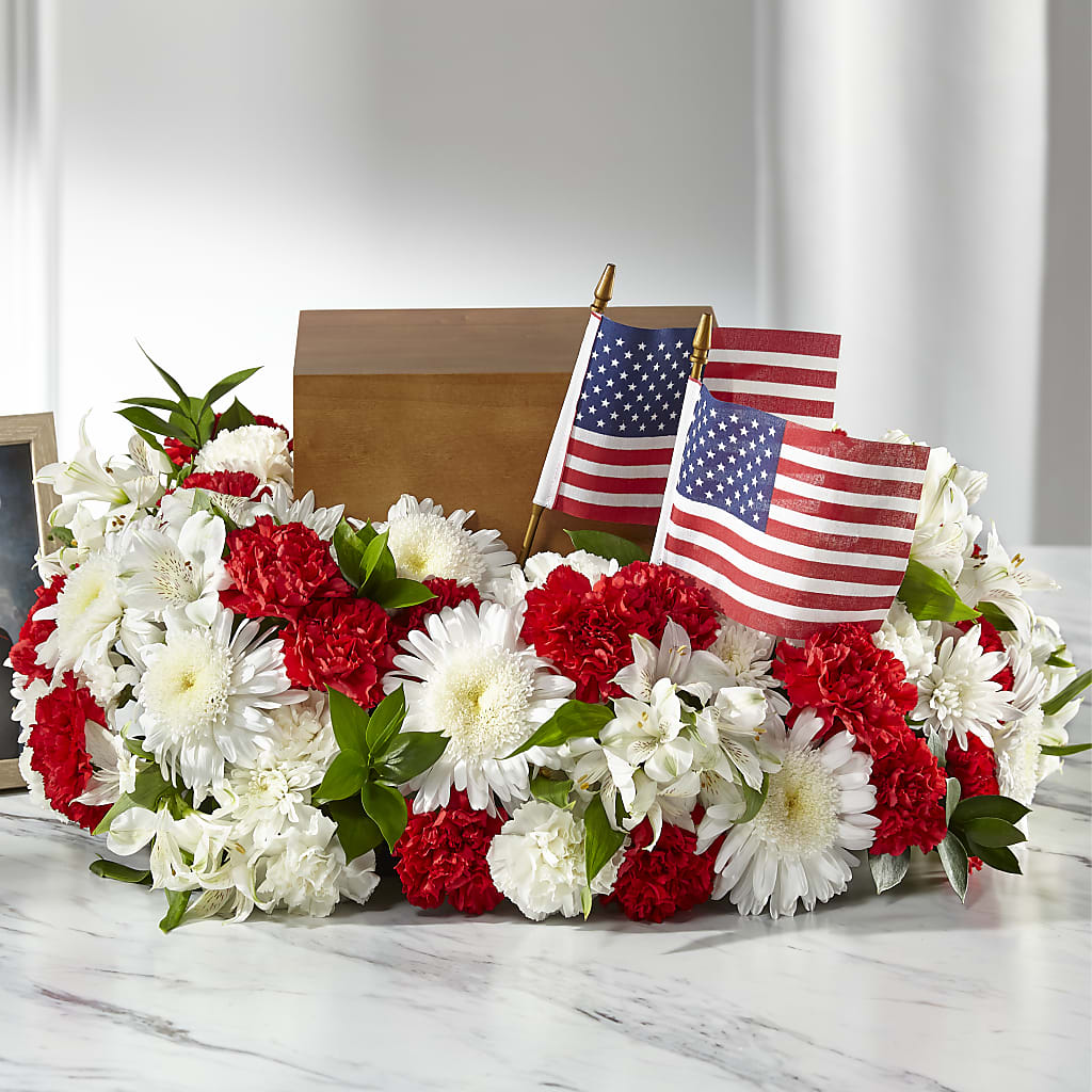 Spirit of Patriotism Cremation Adornment – Olson Florist, Salem OR