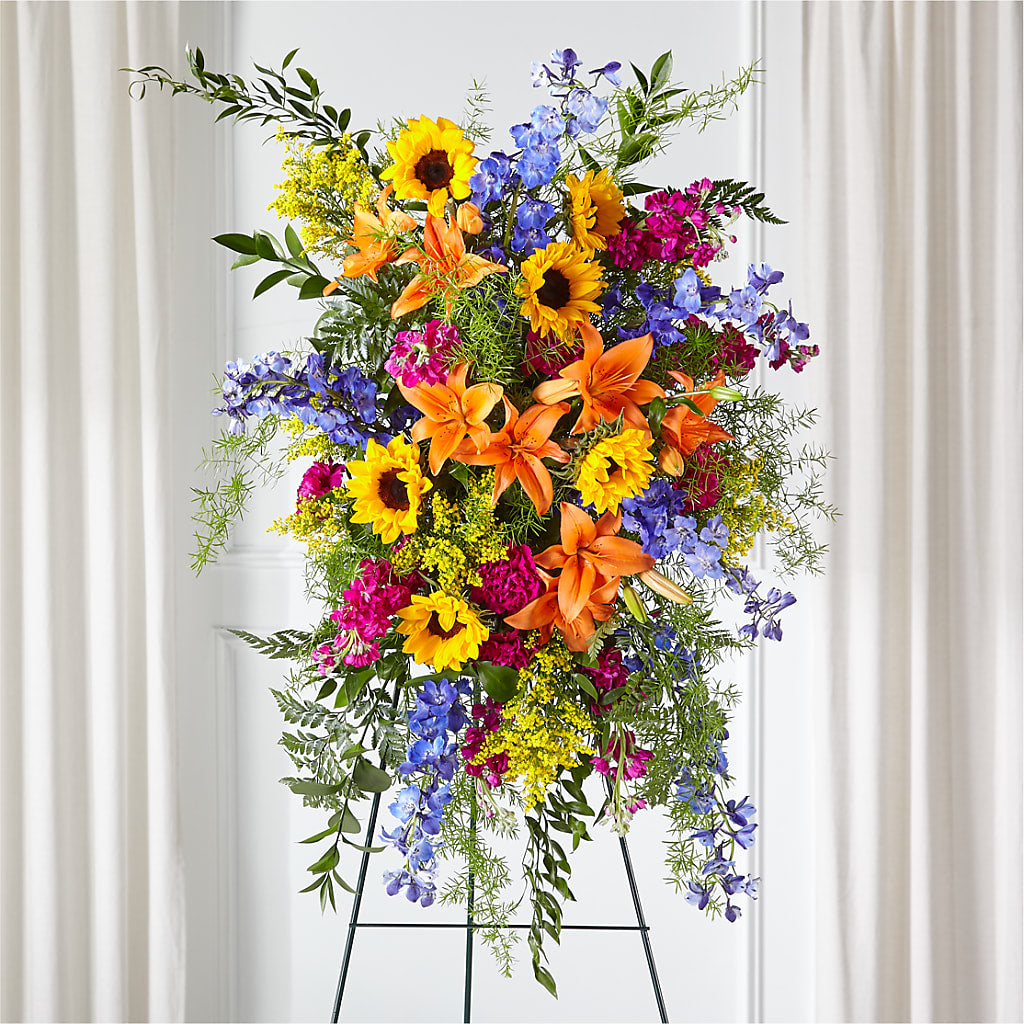 Sunlit Memories Standing Spray (Standard) – Olson Florist, Salem OR