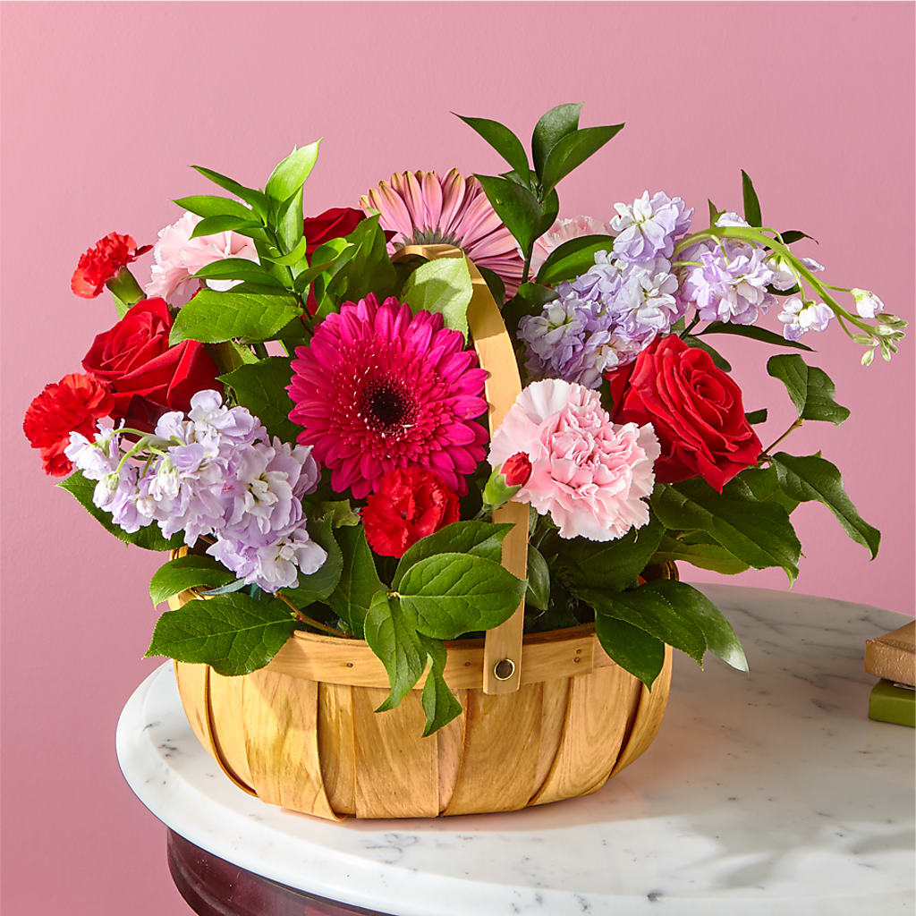 Pink Picnic Basket – Olson Florist, Salem OR