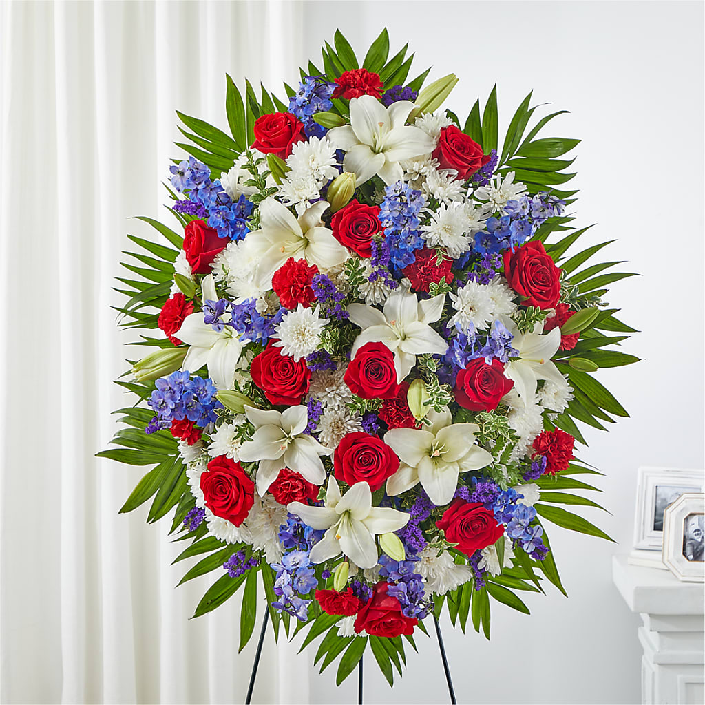 Cherished Service Standing Spray – Olson Florist, Salem OR