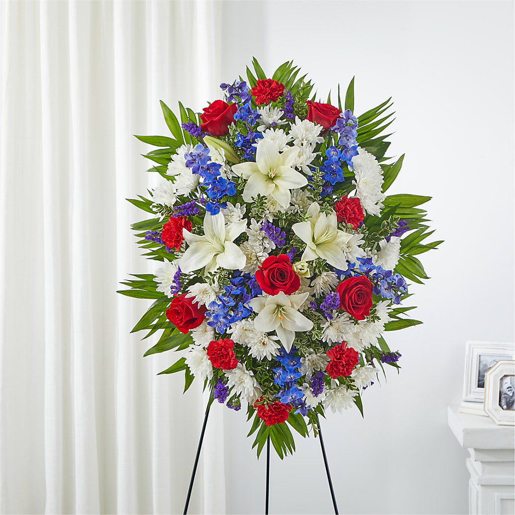 Cherished Service Standing Spray – Olson Florist, Salem OR