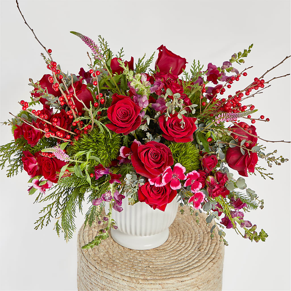 Big Red Bow Bouquet –  Olson Florist, Salem OR