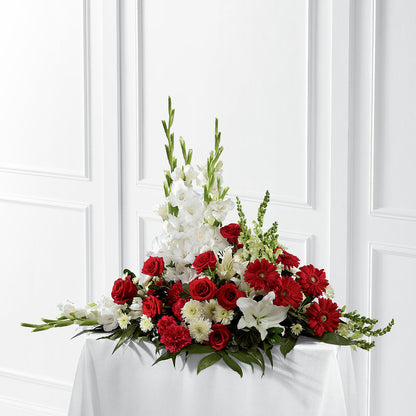 Crimson & White Arrangement –  Olson Florist, Salem OR