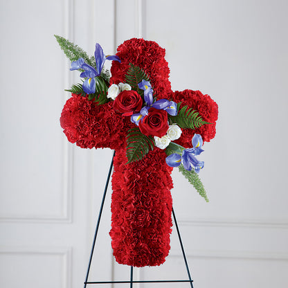Faithful Hero Floral Cross –  Olson Florist, Salem OR