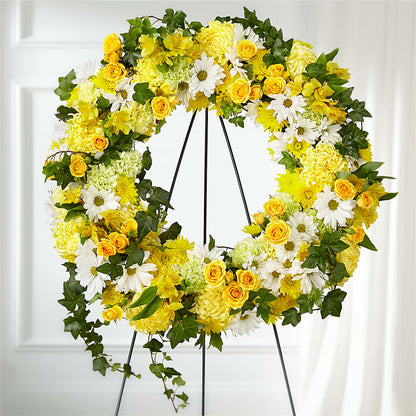 Golden Remembrance Wreath –  Olson Florist, Salem OR
